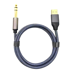 High Quality 5m USB to 6.35mm Jack Audio Adapter Coaxial USB to TRS 1/4 Male Stereo Cable for Speakers Video Microphones