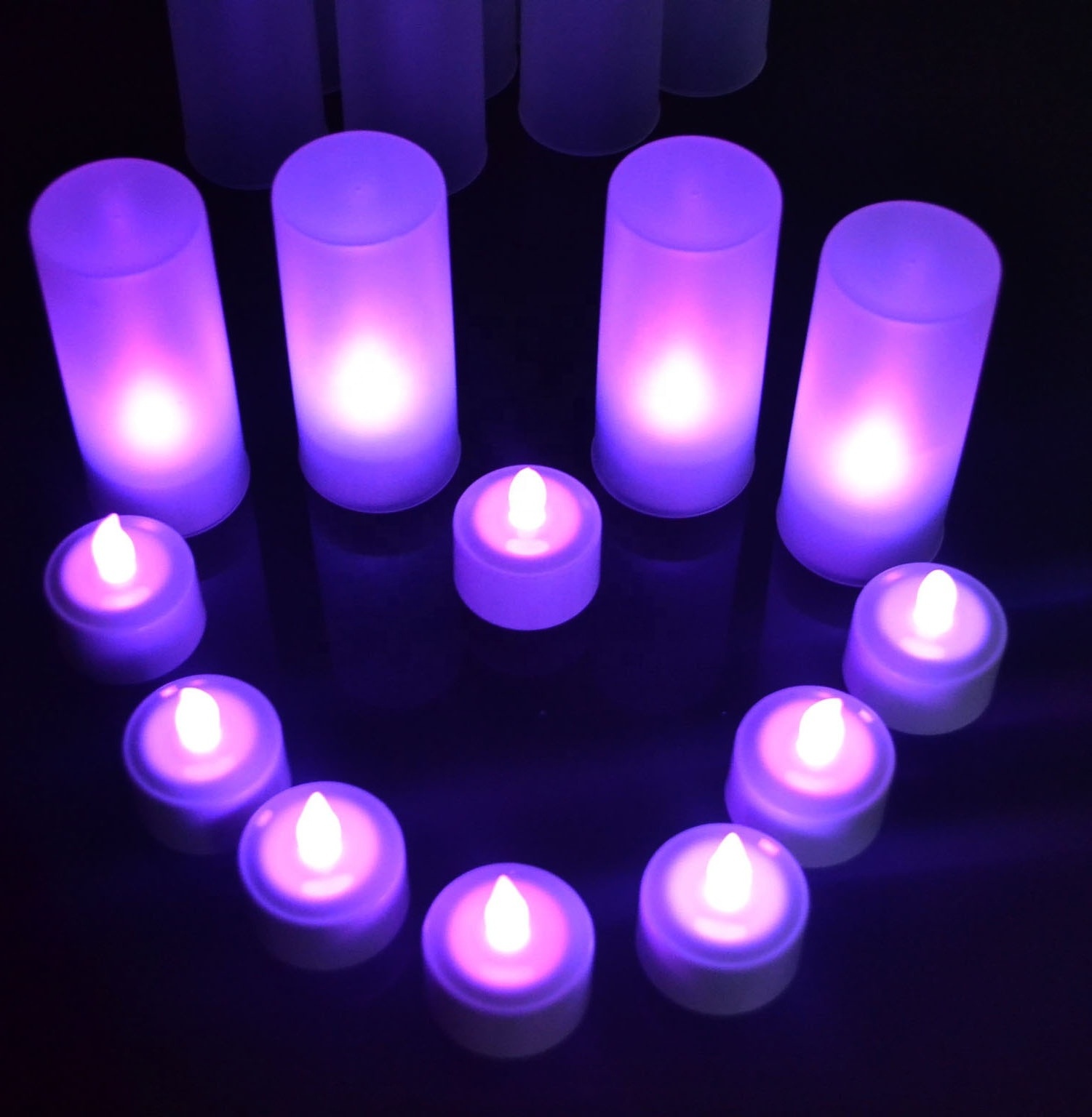 LINLI Flickering Tealight Candles With Charging Base Rechargeable LED Tea Light Candle Party For Events Wedding Living Room Bath