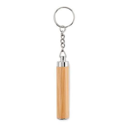 2023 Newest OEM Laser Engraved Logo Mini Led Eco Bamboo Keyring Torch Keychain Flashlight With Bamboo