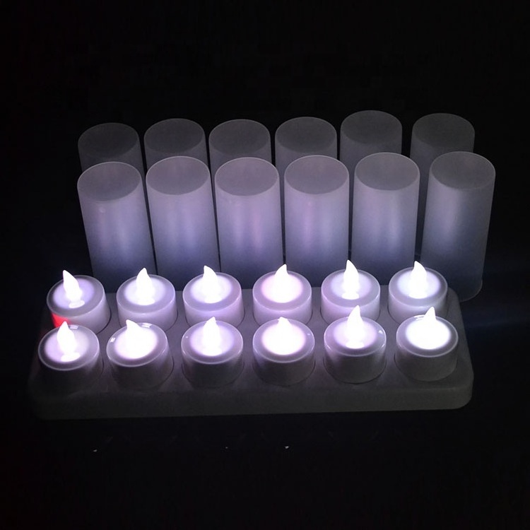 LINLI Set Of 12 Battery Operated Candles No Wax No Mess No Fire Risk Candle Lights USB Rechargeable LED Candle TeaLight