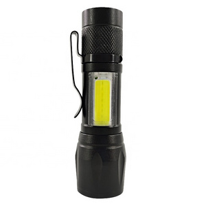 LINLI Portable Zoomable Torch USB Rechargeable 3W Mini Handheld Waterproof COB LED Flashlight For Walking Biking Camping