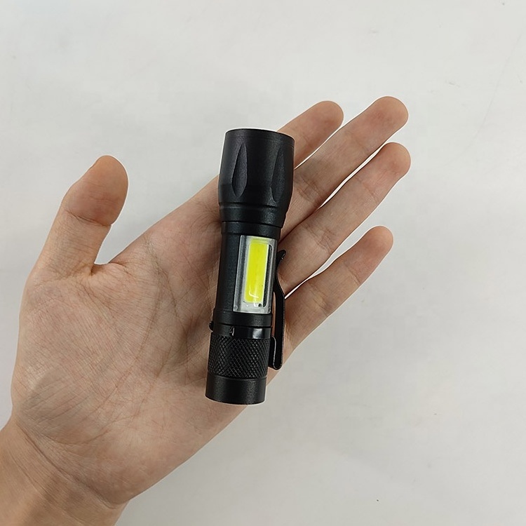 LINLI Portable Zoomable Torch USB Rechargeable 3W Mini Handheld Waterproof COB LED Flashlight For Walking Biking Camping