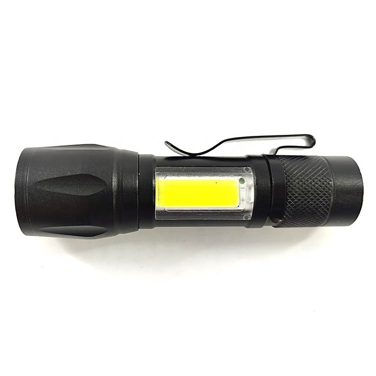 LINLI Portable Zoomable Torch USB Rechargeable 3W Mini Handheld Waterproof COB LED Flashlight For Walking Biking Camping