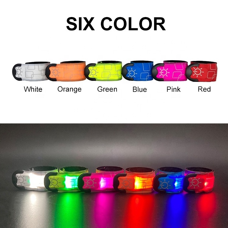 LINLI USB Rechargeable Luminous Wristbands 3 Modes Light Up LED Slap Armband For Night Sport Running Cycling Walking