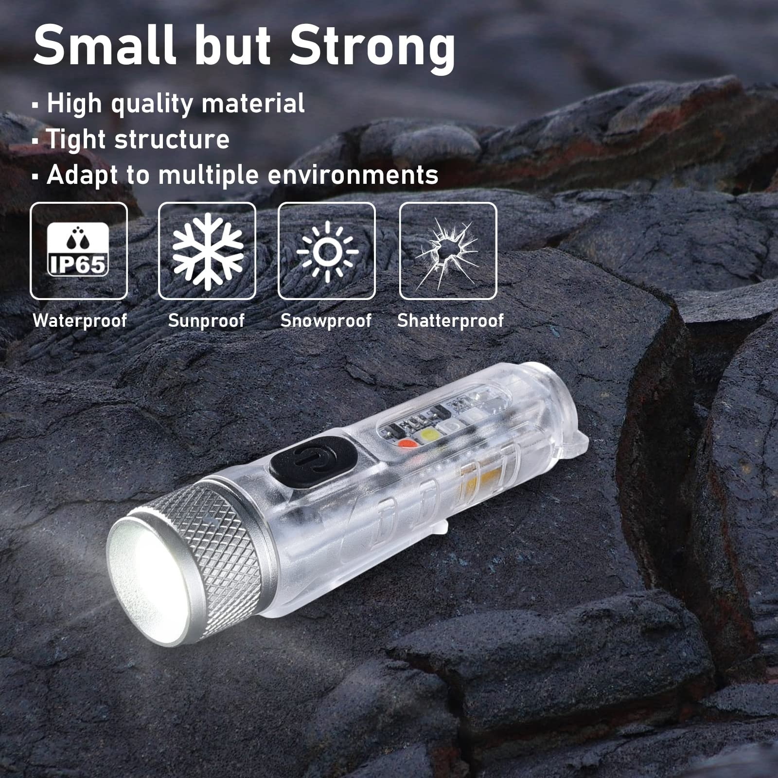 LINLI USB C Rechargeable Mini Flashlight Portable LED Glow In Dark Flashlights Handy Lights For Camping Hiking Indoor Outdoor