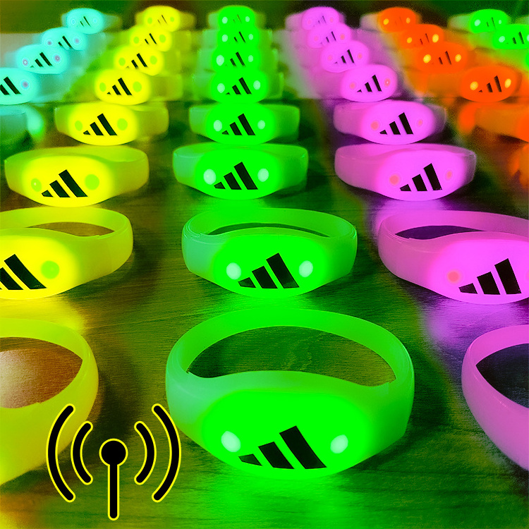 Party Concert Events Glowing Rfid Sound Activated LED Wristband DMX Remote Control Light Up LED Bracelet