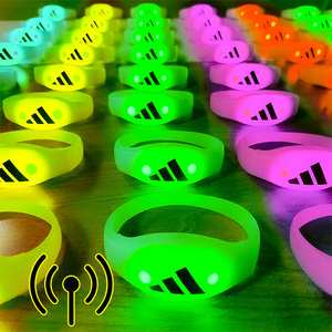 Party Concert Events Glowing Rfid Sound Activated LED Wristband DMX Remote Control Light Up LED Bracelet