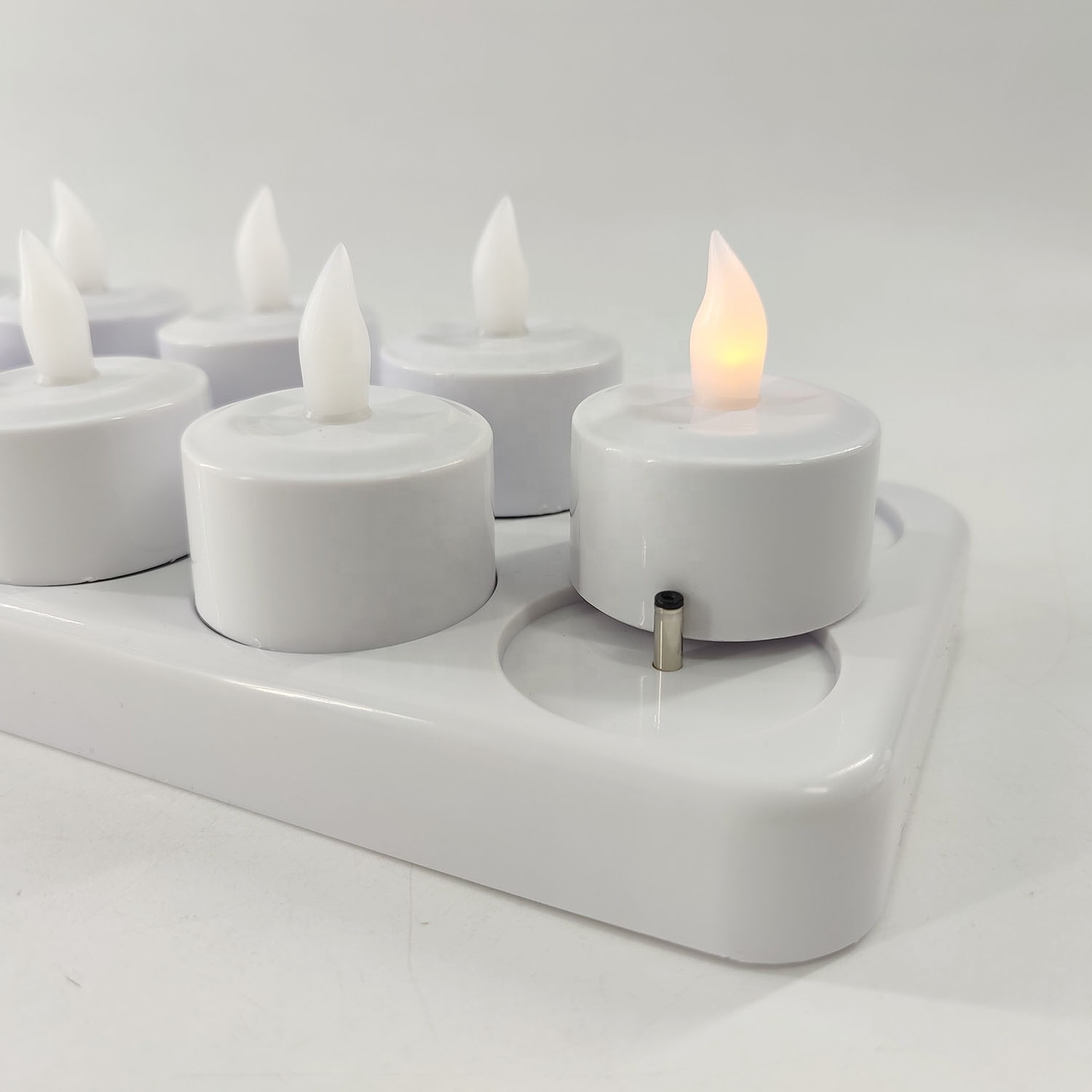 LINLI Set Of 12 Battery Operated Candles No Wax No Mess No Fire Risk Candle Lights USB Rechargeable LED Candle TeaLight