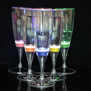 LINLI Set Of 6 Liquid Activated Flashing Light Up Blinking Cocktail Whisky Dinker Glow Mugs LED Wine Champagne Flutes Glass