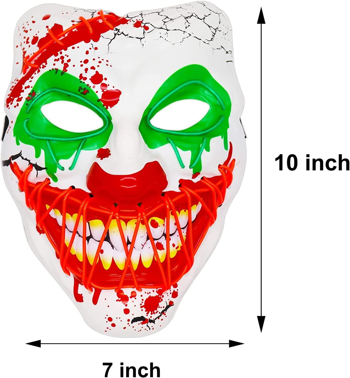 EL Wire Scary Purge Mask Halloween LED Clown Mask Light Up Mask for Halloween Party