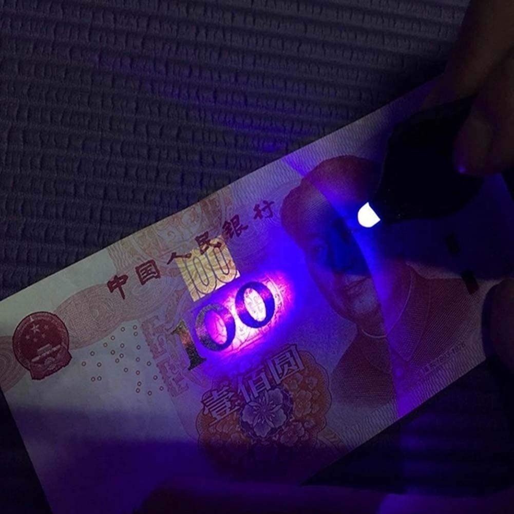 LINLI Battery Powered 395-400nm UV LED Keychain Torch Light Black Light Customized UV Ultraviolet Keychains For Money Detector