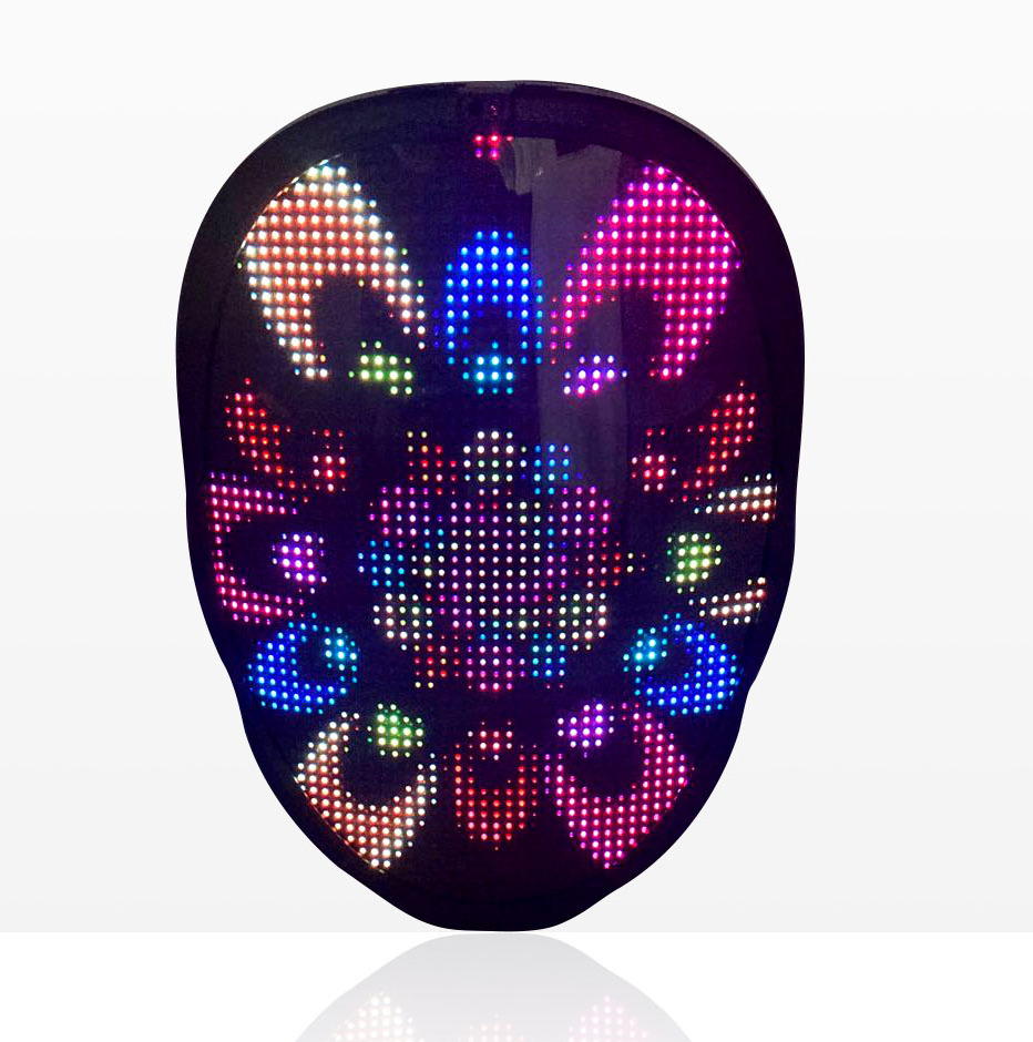 Led Face Mask Programmable Light up Mask Costumes Cosplay Automatic Induction Switch Luminous Party Mask