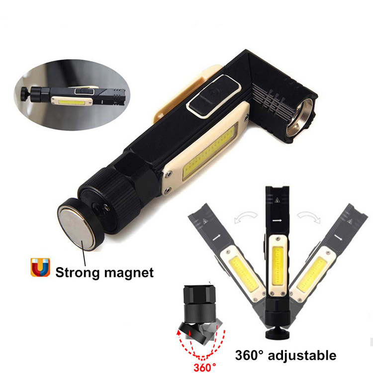 Rechargeable  Rotate Portable Magnetic Light Flashlights with Magnetic Base LED Work Light