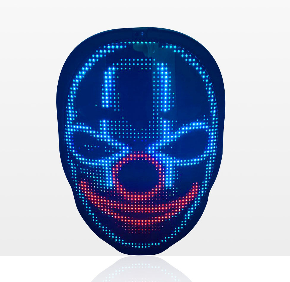 Led Face Mask Programmable Light up Mask Costumes Cosplay Automatic Induction Switch Luminous Party Mask