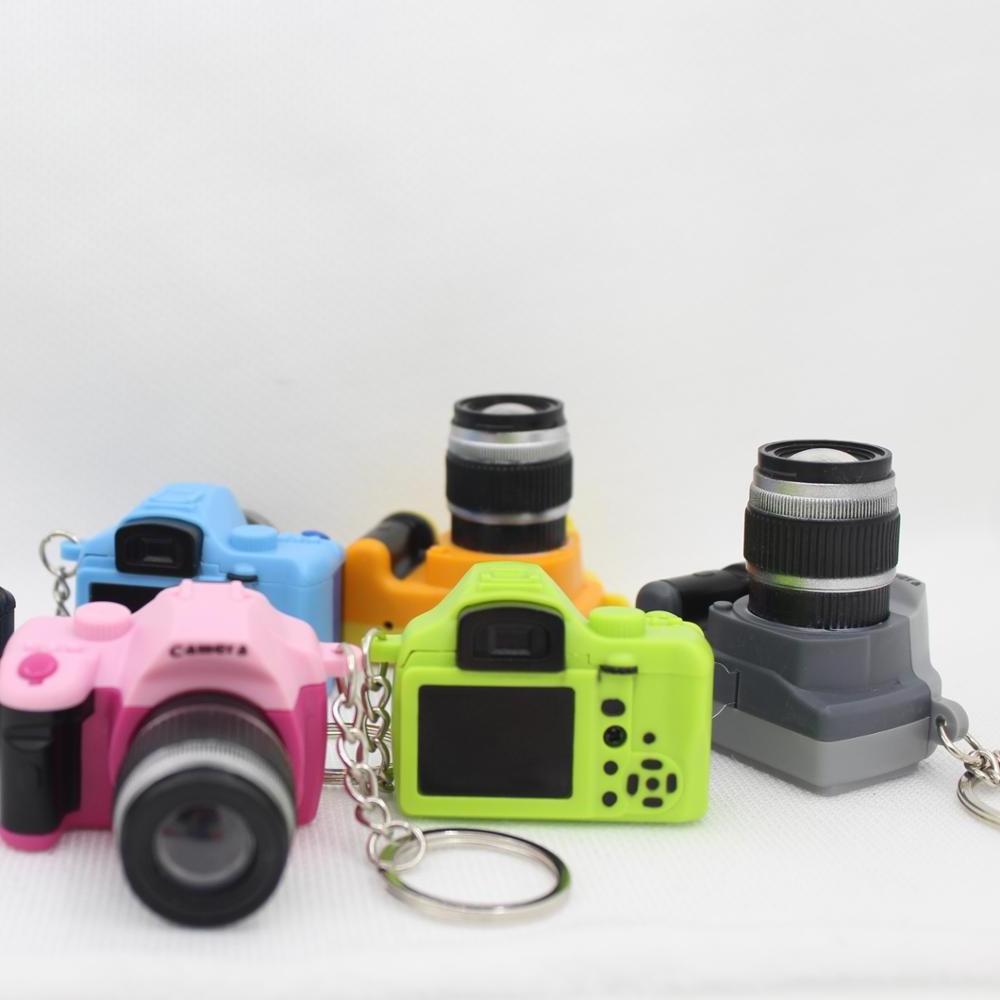 Camera Shaped Led Sound Keychain Mini Souvenir Led Flashlight Keychain