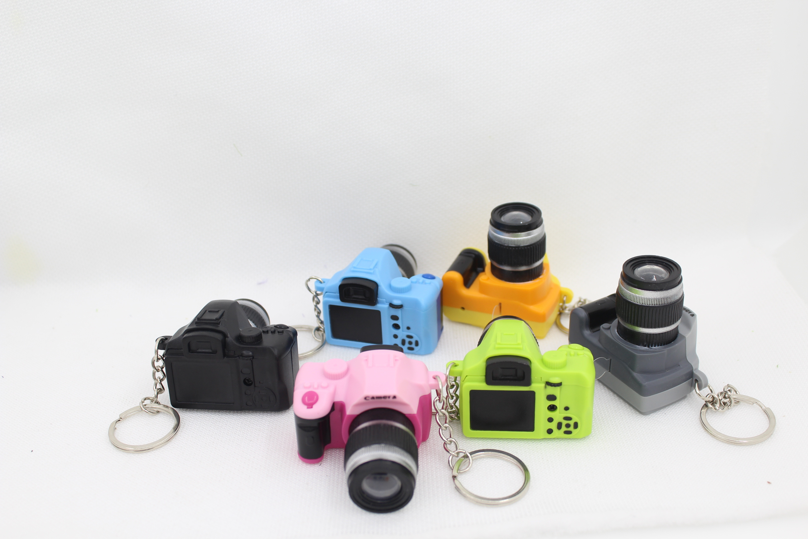 Camera Shaped Led Sound Keychain Mini Souvenir Led Flashlight Keychain