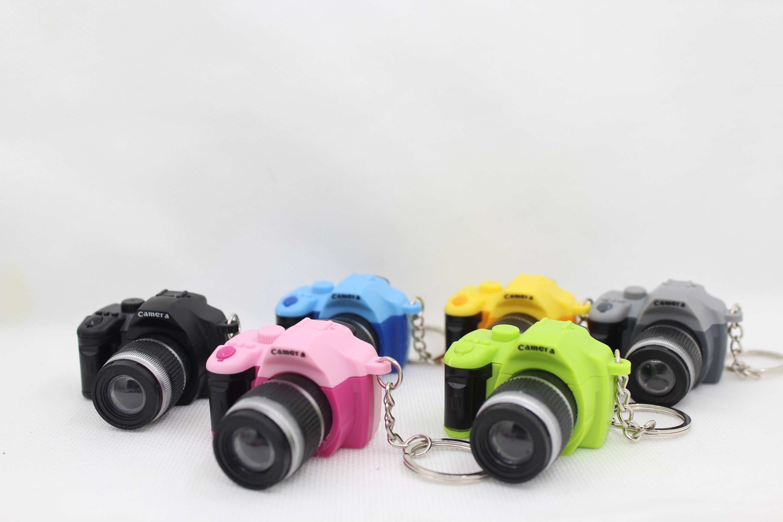 Camera Shaped Led Sound Keychain Mini Souvenir Led Flashlight Keychain