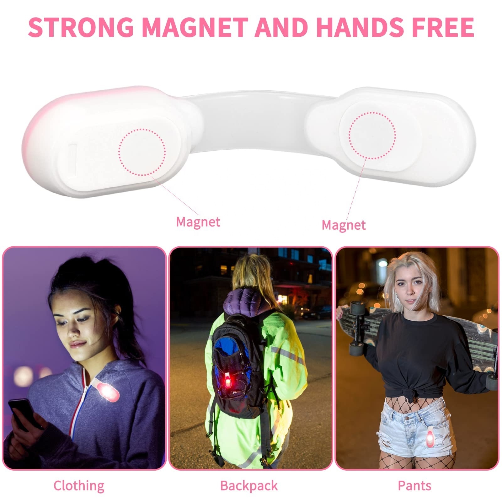 LINLI Hands Free Lightweight Emergency Nurse Nightshift Clip On Flashlight With Strong Magnet For Walking Running Pets Outdoors