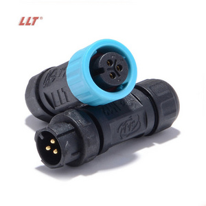 LLT small M12 2 3 4 5 6 7 8 pin IP67 IP68 waterproof connector male & female LED butt wire cable connector aviation plug