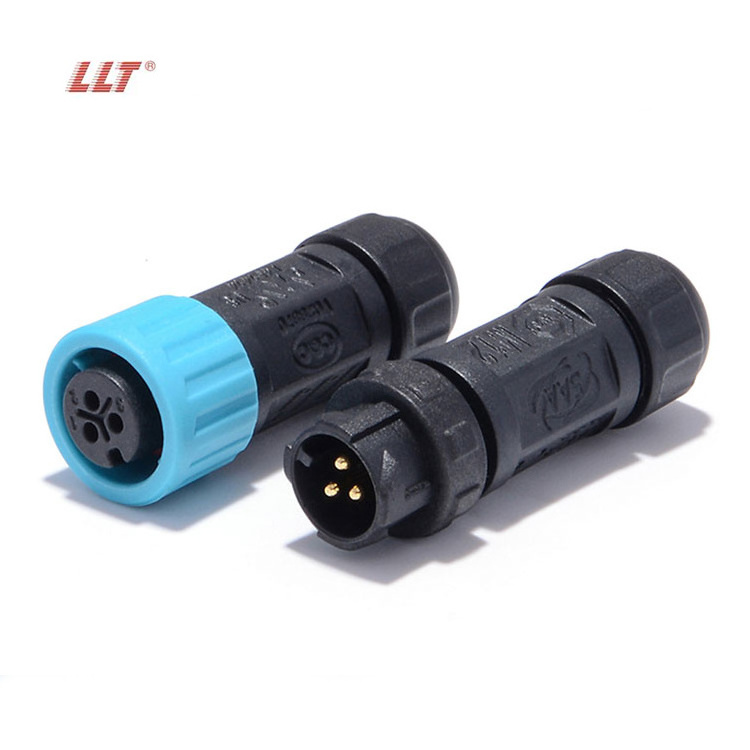 LLT small M12 2 3 4 5 6 7 8 pin IP67 IP68 waterproof connector male & female LED butt wire cable connector aviation plug