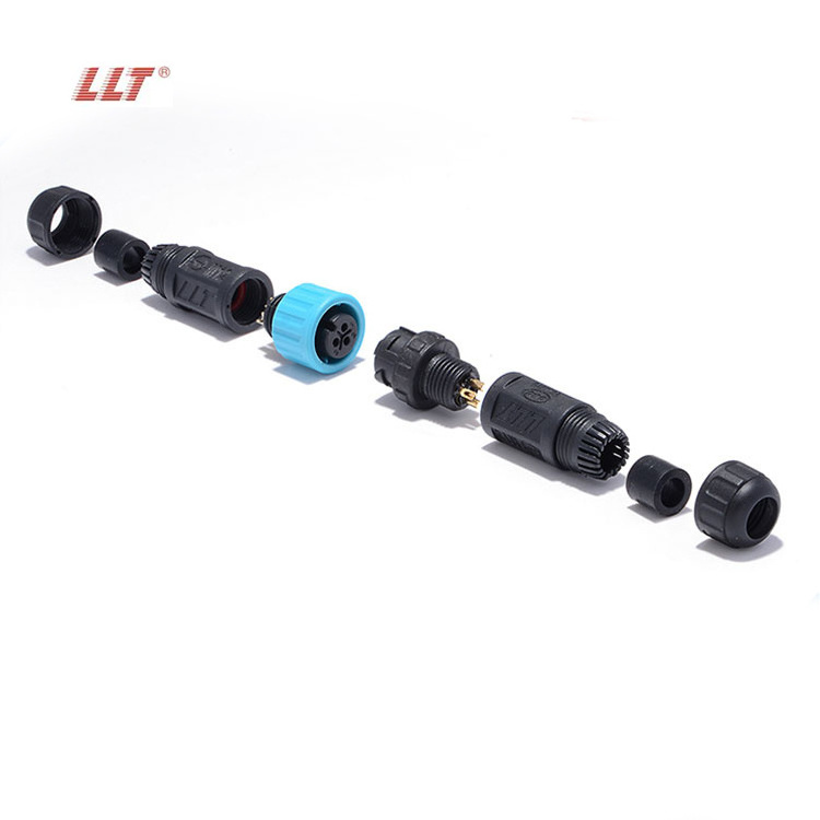 LLT small M12 2 3 4 5 6 7 8 pin IP67 IP68 waterproof connector male & female LED butt wire cable connector aviation plug