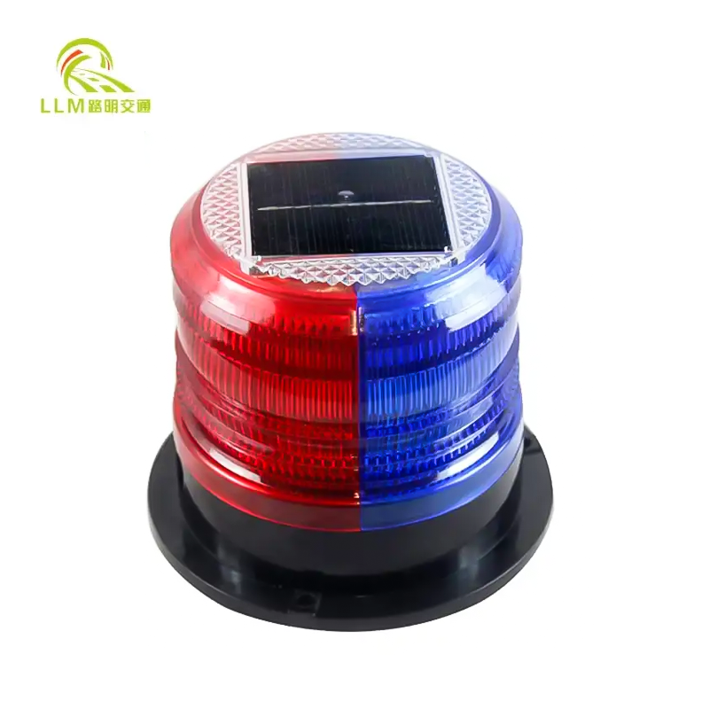 Solar Powered Single Flash Magnetic Rotating Car Forklift Truck Vehicle Revolving Amber Beacon Warning Light