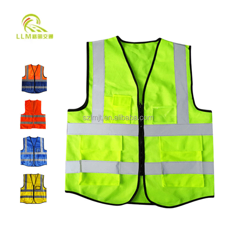 Construction Reflective Traffic Road Working Jackets Safety Vest with Pocket