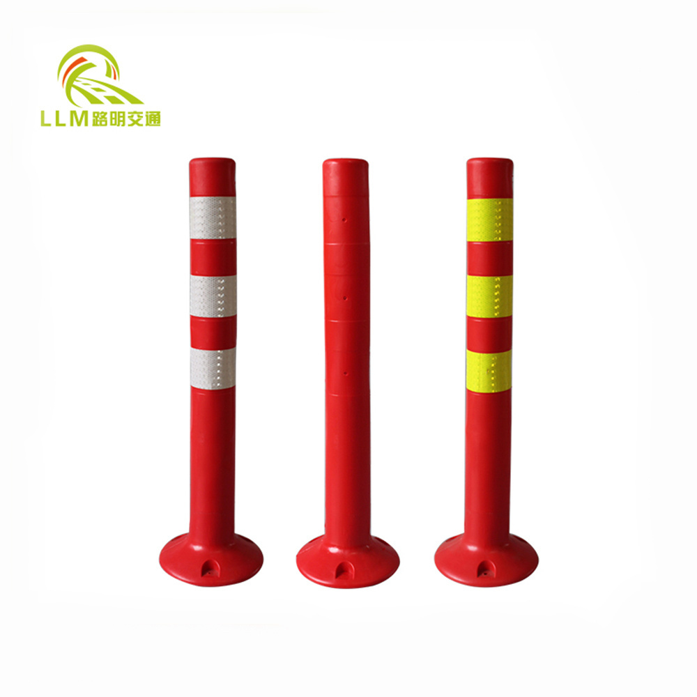 High quality warning sign traffic safety 75cm PU reflective flexible road warning post