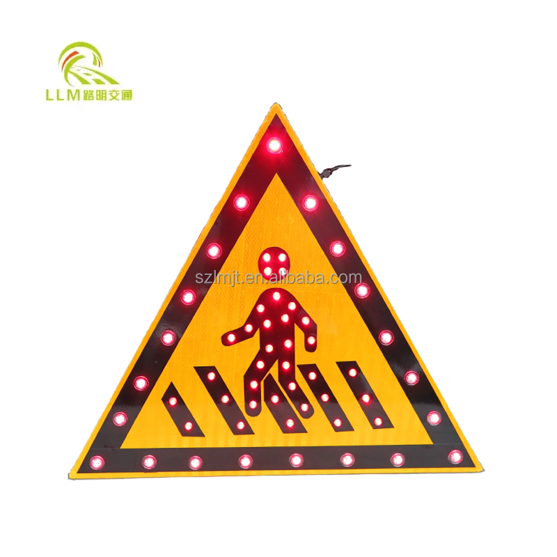 Solar Crosswalk Signal Traffic Sign LED Traffic Signal Pedestrian Crossing Sign