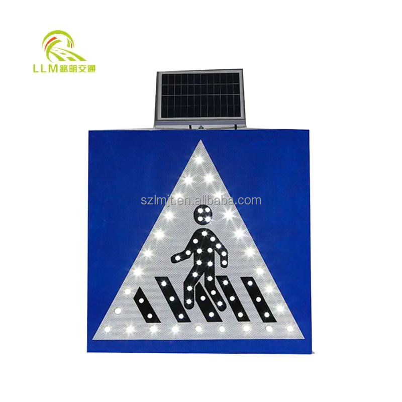 Solar Crosswalk Signal Traffic Sign LED Traffic Signal Pedestrian Crossing Sign