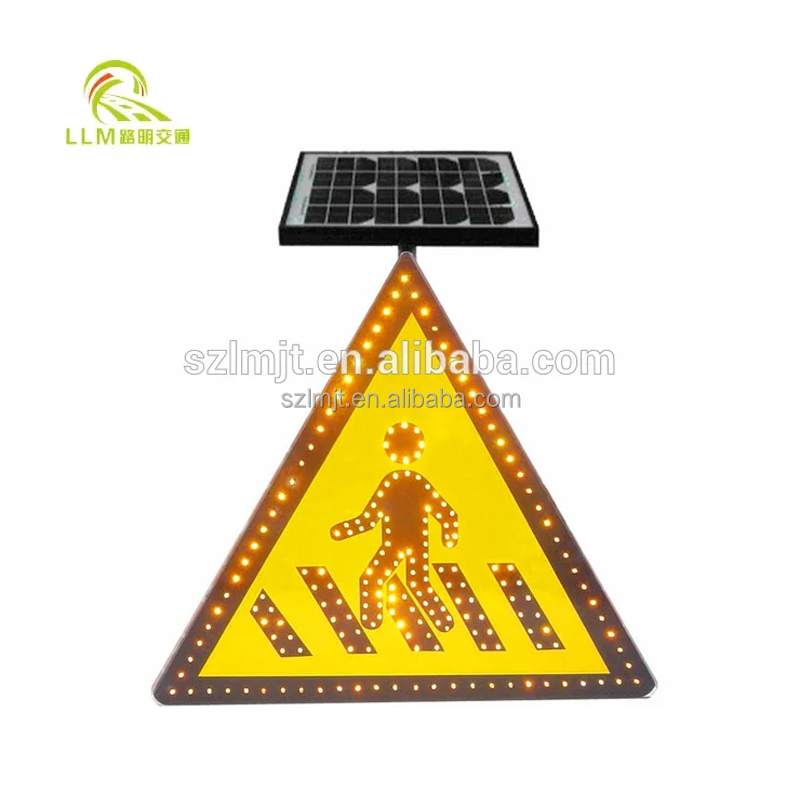 Solar Crosswalk Signal Traffic Sign LED Traffic Signal Pedestrian Crossing Sign