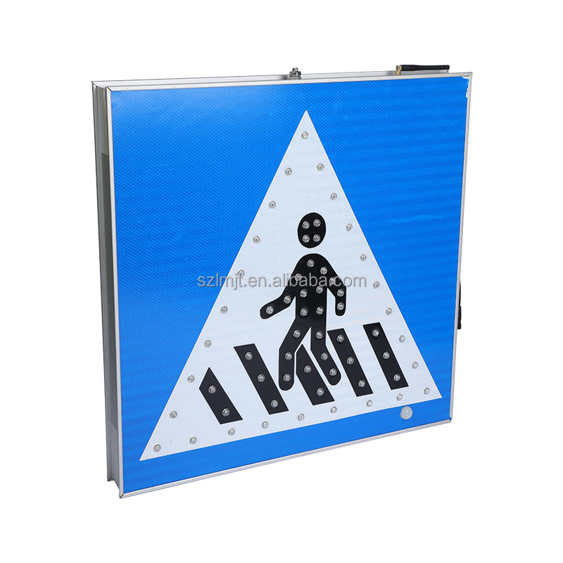 High Quality LED Traffic Sign Pedestrian Walk Crossing Sign With Blinking Flashing LED Light