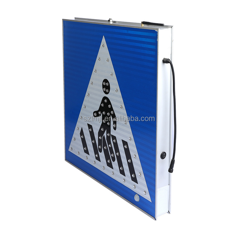 High Quality LED Traffic Sign Pedestrian Walk Crossing Sign With Blinking Flashing LED Light