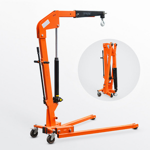 Folding Crane  1 Ton Manual  Hydraulic Jack Small Shop Hoist Cherry Picker Engine Crane  - SC1000A