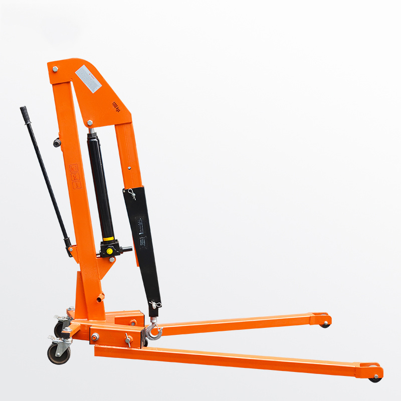 Folding Crane  1 Ton Manual  Hydraulic Jack Small Shop Hoist Cherry Picker Engine Crane  - SC1000A