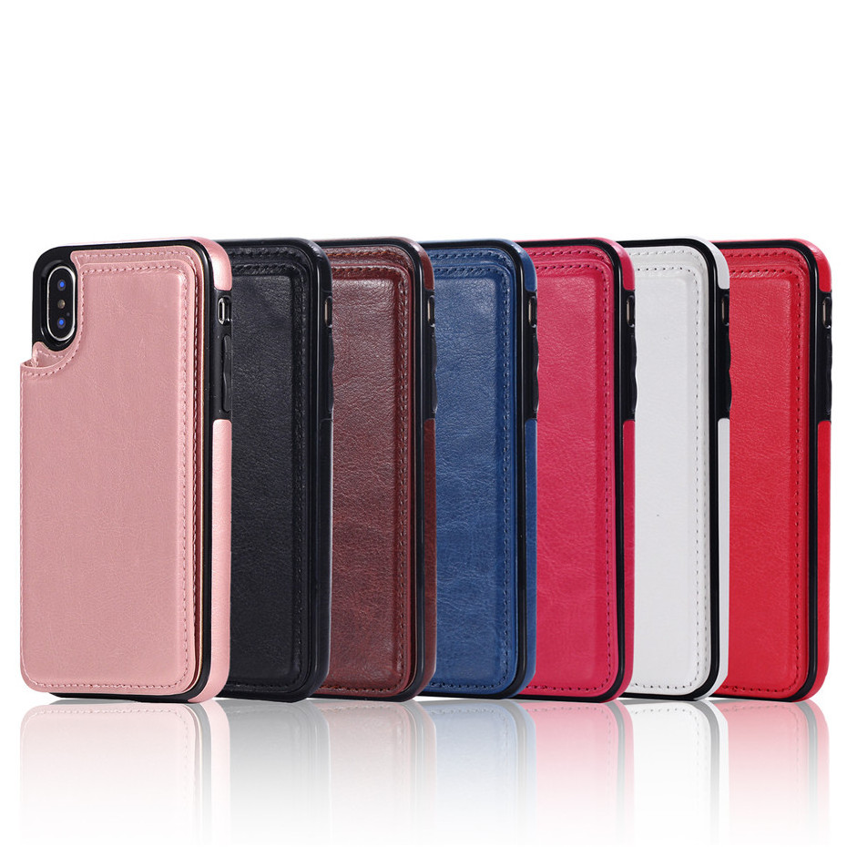 Luxury Slim Fit Premium Leather Cover For iPhone 14 13 11 12 Plus Pro Samsung S22 S20 S21 Wallet Card Slots Shockproof Flip Case