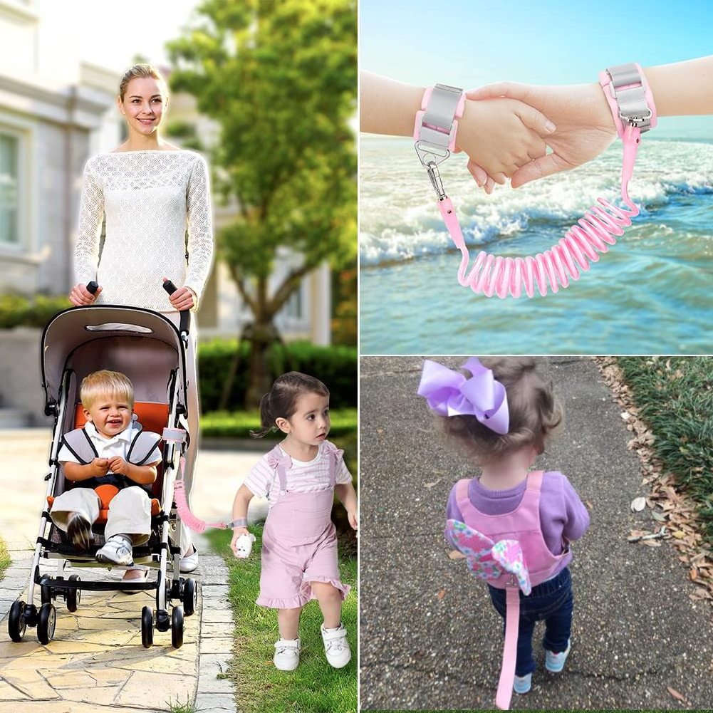 3 In 1 Toddler Harness Leashes With Cute wearable wings Vest Anti Lost Wrist Link Butterfly Kids Harness leashes