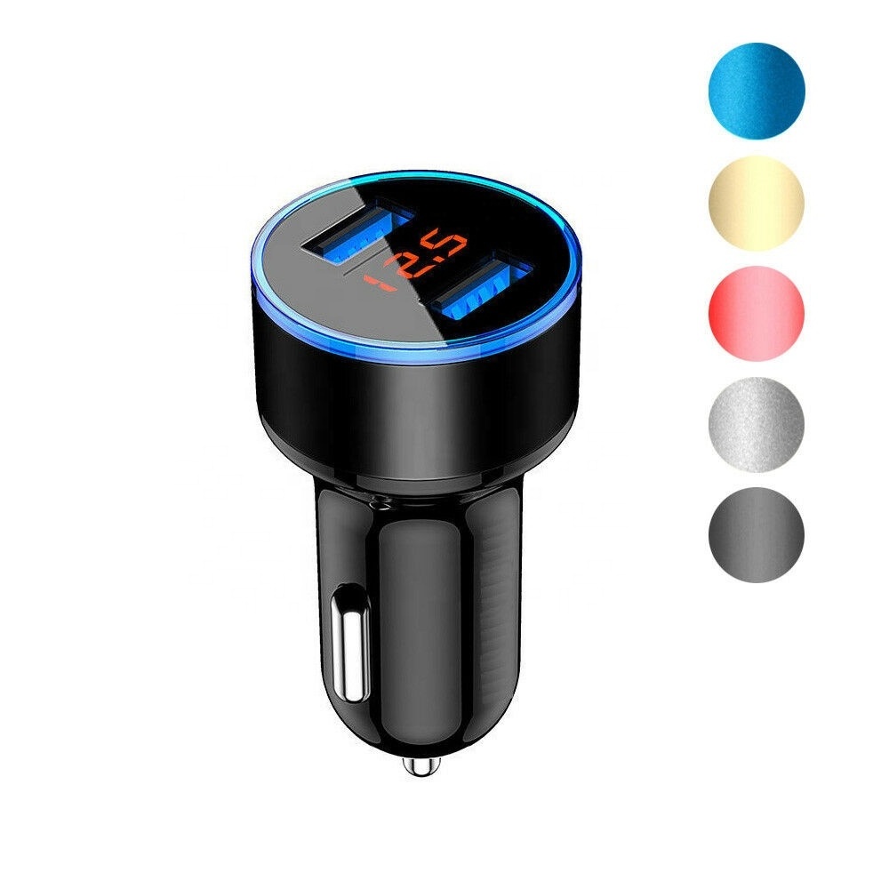 3.1A Dual USB Car Charger 2 Port LCD Display 12-24V Cigarette Socket Lighter For Iphone XS Max XR X 8 7 Samsung Android