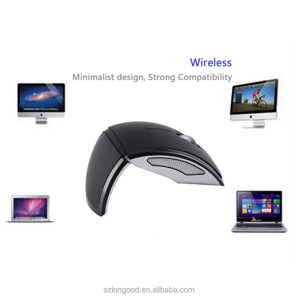 2.4GHz Wireless Folding Foldable Arc Optical Mouse With USB Receiver For PC Laptop MacBook