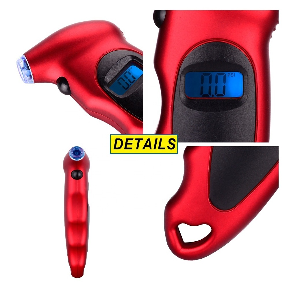 150 PSI 4 Settings Digital Tire Gauges For Car Truck Bicycle with Backlit LCD and Non-Slip Grip Tyre Pressure Gauge