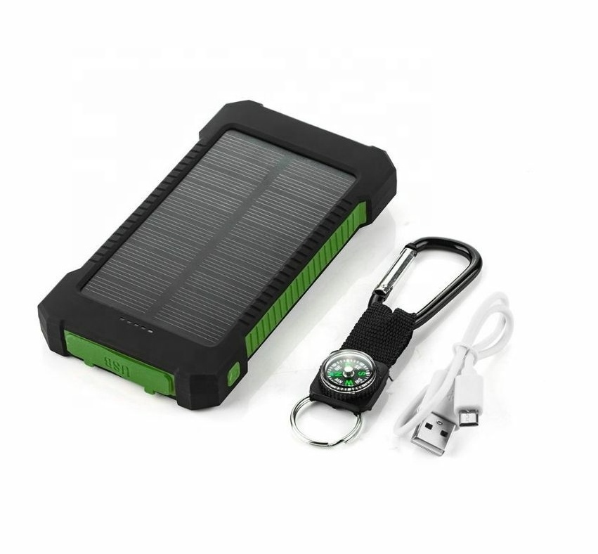 Solar Power Bank Waterproof 20000mAh Solar Charger 2 USB Ports External Charger Powerbank for Xiaomi Smartphone with LED Light