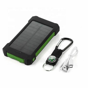 Solar Power Bank Waterproof 20000mAh Solar Charger 2 USB Ports External Charger Powerbank for Xiaomi Smartphone with LED Light