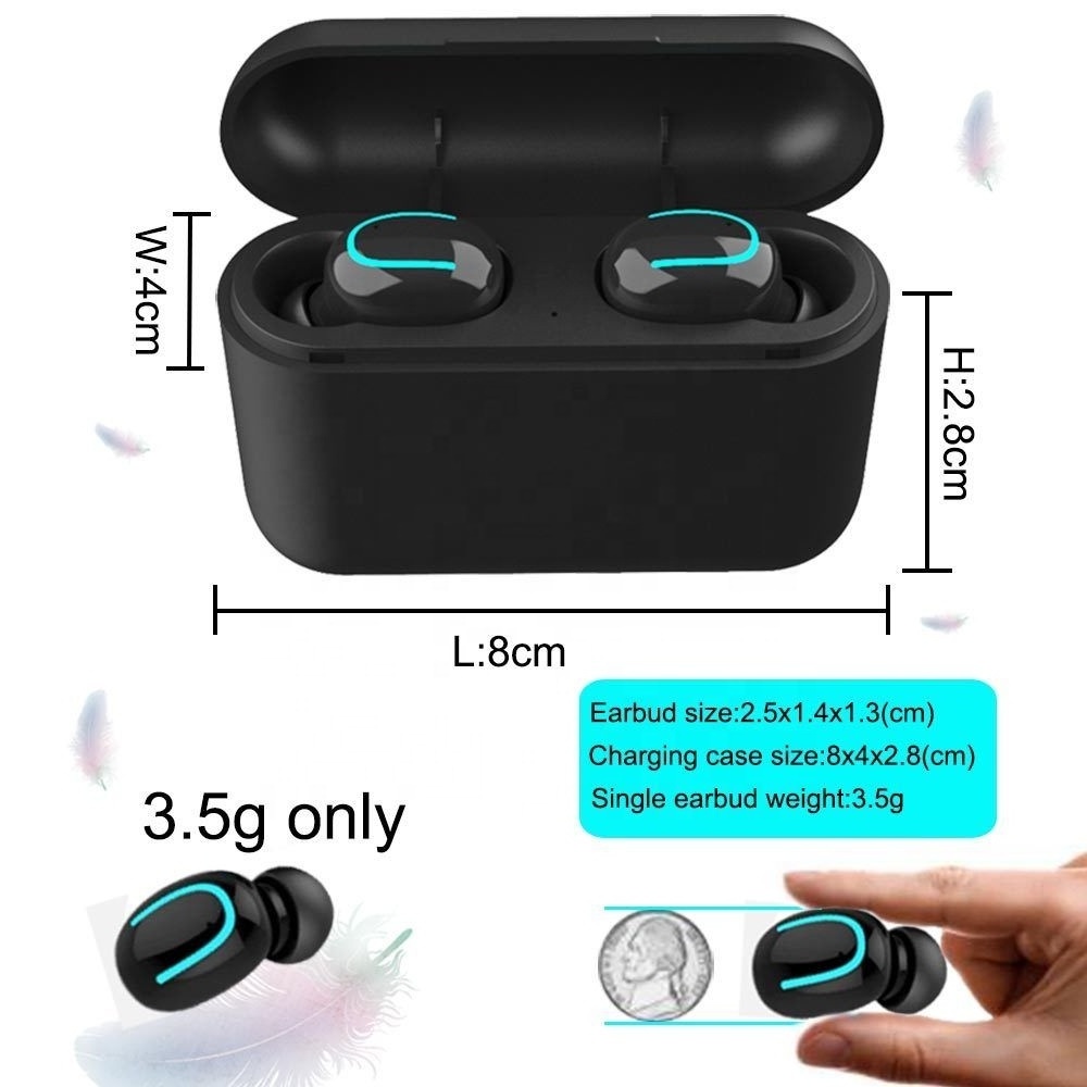 X8s Headset V5.0 Earphones TWS Wireless Headphone Bass Stereo Earphone with 2200 mAh Charger Box Mic for All Phone