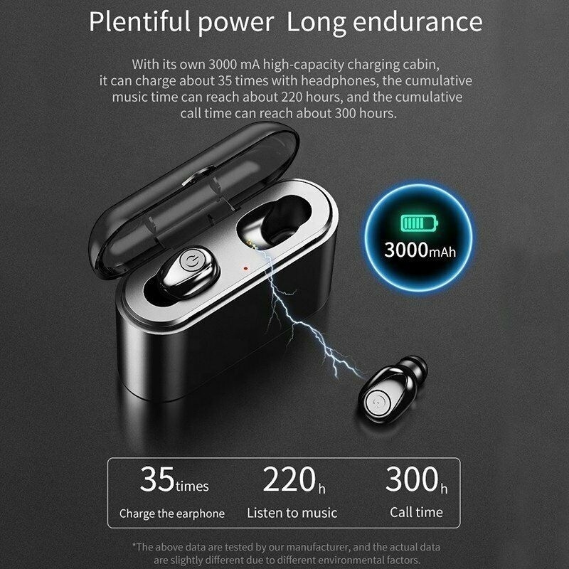 X8s Headset V5.0 Earphones TWS Wireless Headphone Bass Stereo Earphone with 2200 mAh Charger Box Mic for All Phone