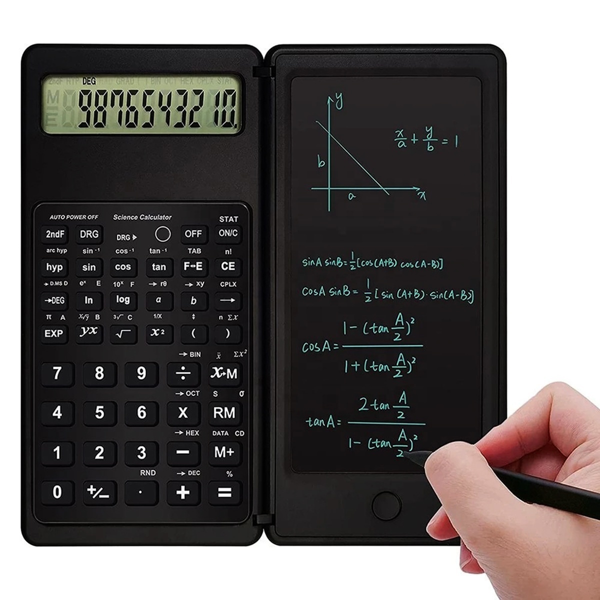 6.5 Inch Portable Calculator LCD Screen Writing Tablet Folding Scientific Calculator Tablet Digital Drawing Pad With Stylus Pen