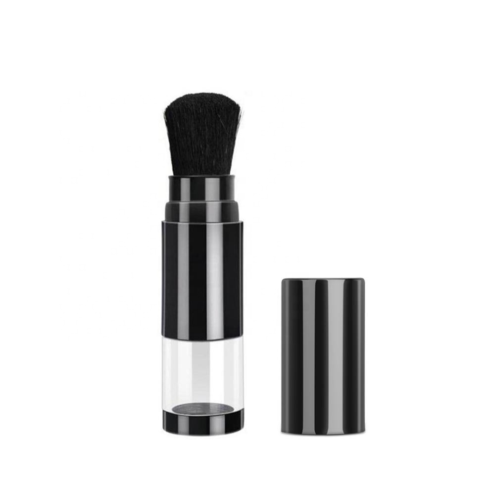 powder high quality black private label makeup body cosmetic container dispensing refillable loose body wholesale powder brush