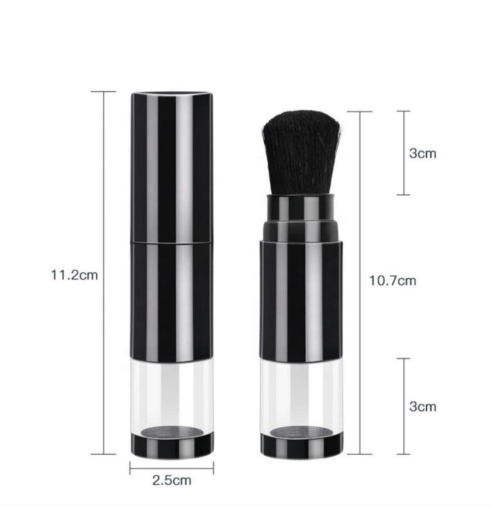 powder high quality black private label makeup body cosmetic container dispensing refillable loose body wholesale powder brush