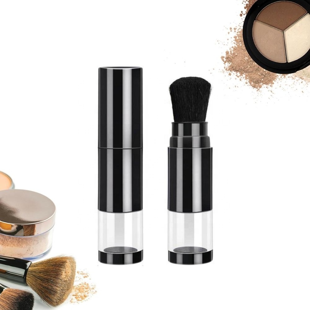 powder high quality black private label makeup body cosmetic container dispensing refillable loose body wholesale powder brush