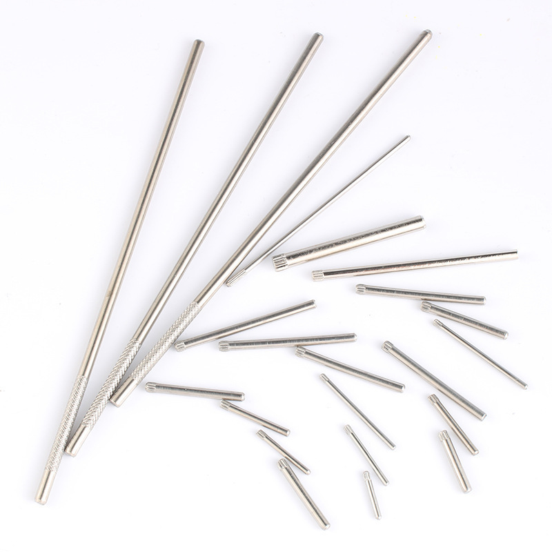 Customized High Quality stainless steel hardness stepped threaded knurled dowel pin