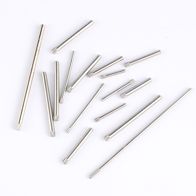 Customized High Quality stainless steel hardness stepped threaded knurled dowel pin